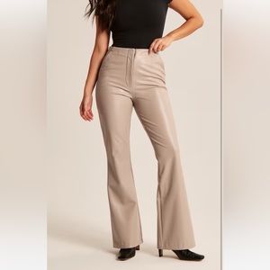 A&F vegan leather cropped flare pants